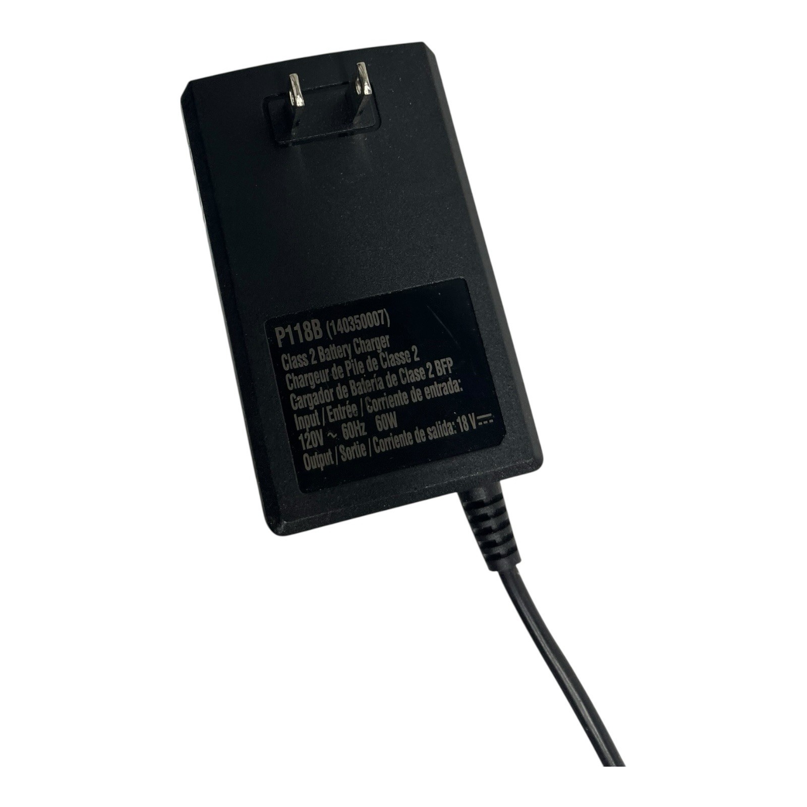 Ryobi P118B 18V ONE+ Lithium Battery Charger Base AC Power Adapter Black