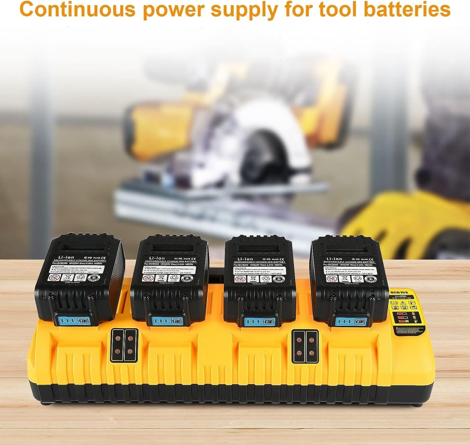 For Genuine DEWALT 4-Port DCB104 Fast Charger 12V/20V Max Lithium XR DCB205