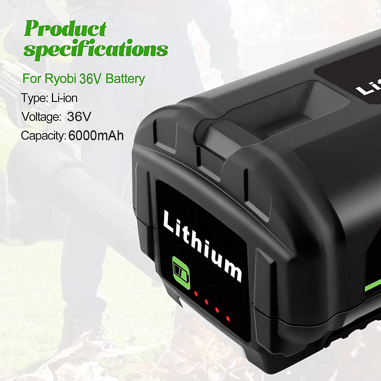 1/2X Battery/Charger For Ryobi 40V With LED Lithium-Ion 40-Volt OP406VNM OP40602