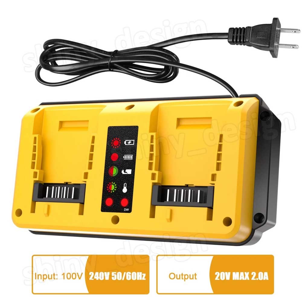 Dual Ports 90W Fast Charger for DeWalt 18V-20V MAX Lithium Battery DCB203 DCB204