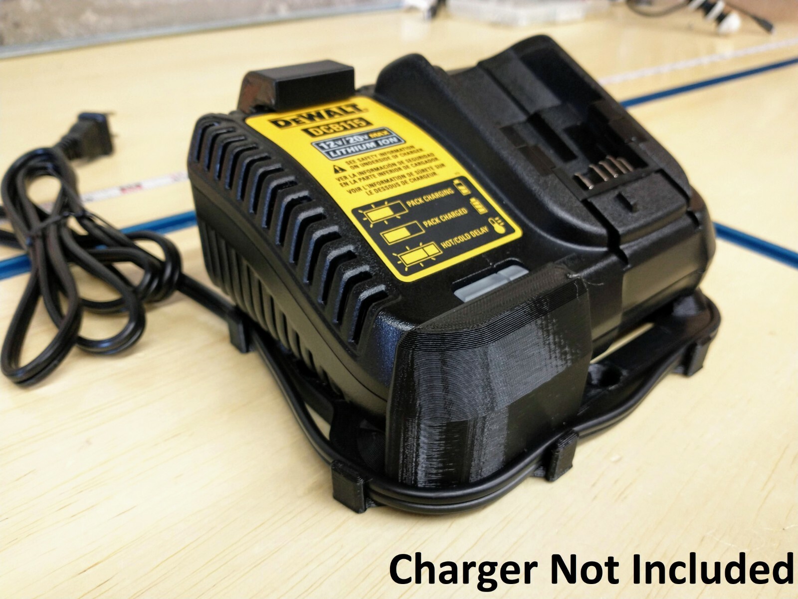 Wall Mount For DeWalt DCB115 Charger With Optional 20v Max Battery Mounts
