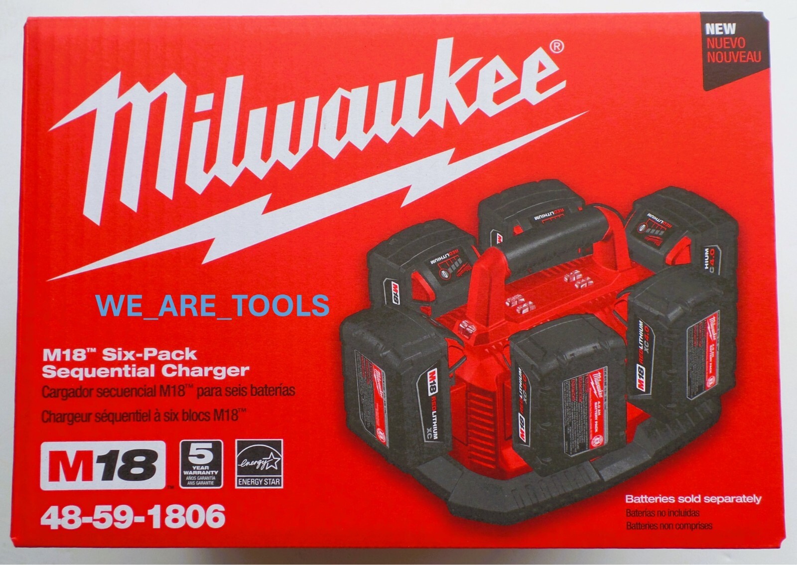 New Milwaukee 48-59-1806 M18 Six Pack Sequential Charger GENUINE 18 Volt 6 Ports