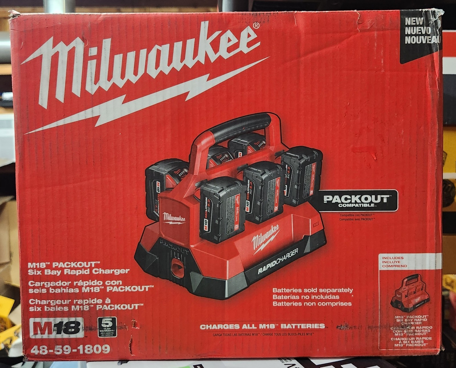 ⭐️NEW⭐️ Milwaukee M18 PACKOUT 6-Port RAPID Charger 48-59-1809
