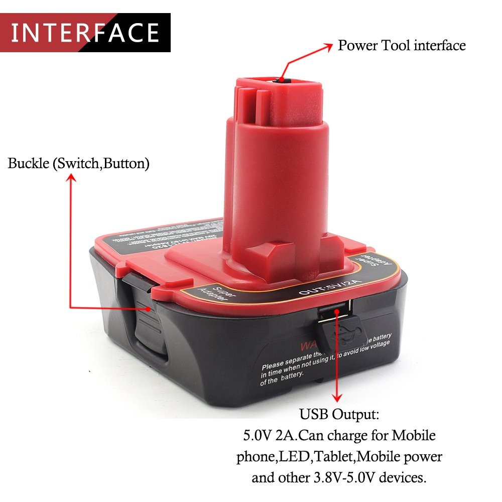 waitley Battery Adapter 18V-20V Converter Compatible with Black and Red