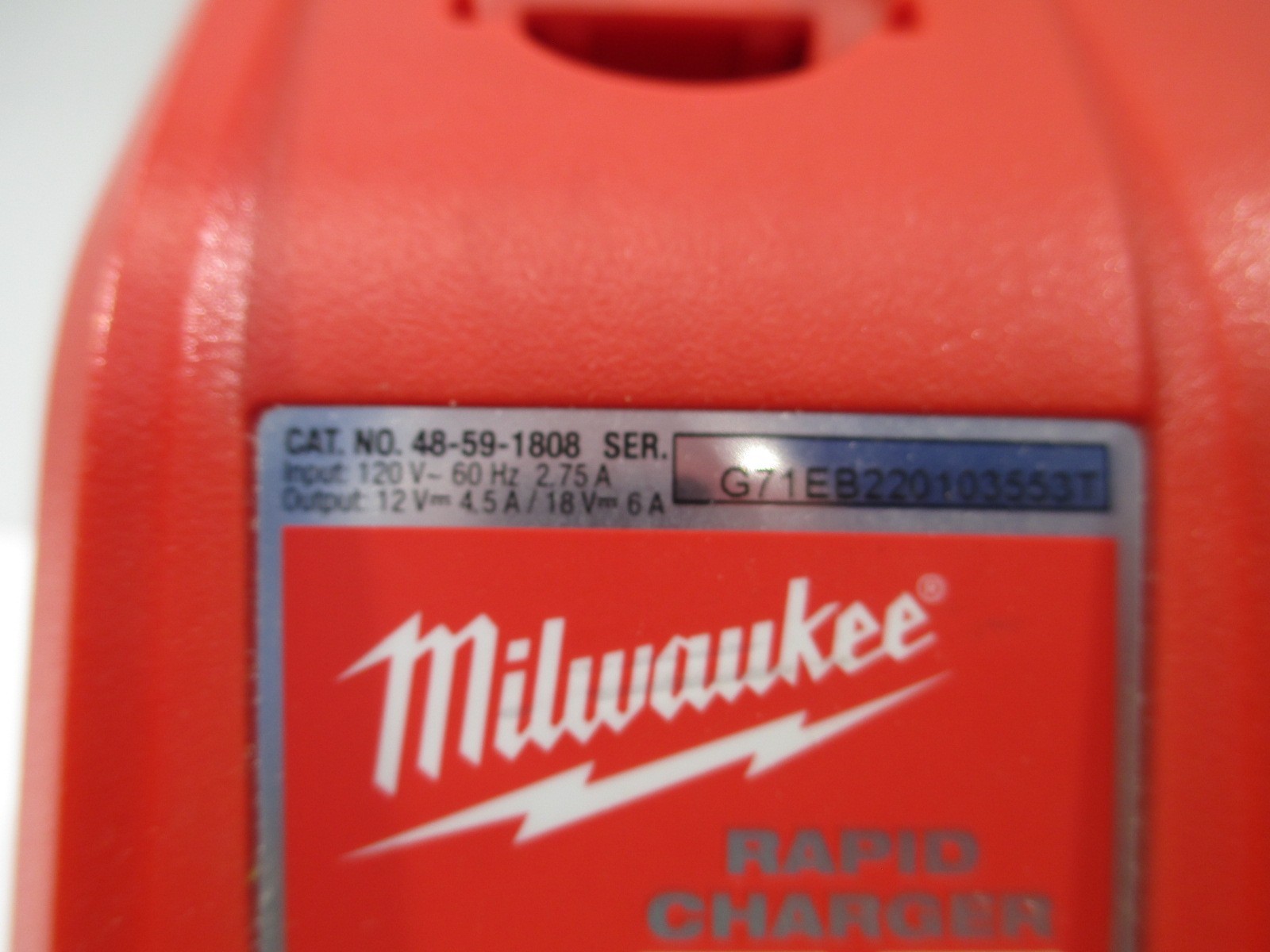 MILWAUKEE 12V 18V MULTI-VOLT LITHIUM ION RAPID BATTERY CHARGER OEM 48-59-1808
