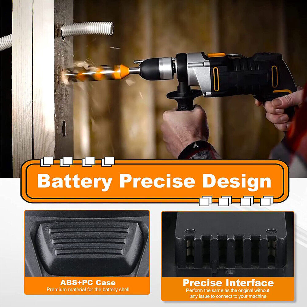 2Pack 8.0AH For WORX WA3575 20V MAX Extend Lithium Battery 20 Volt WA3520 WA3525
