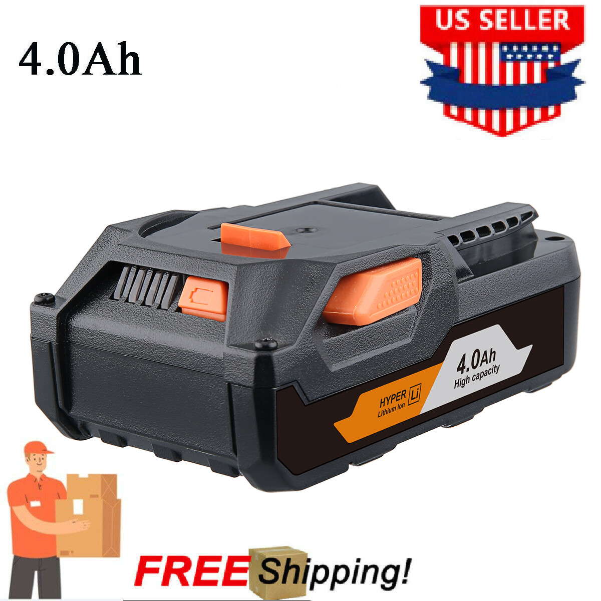 Battery 18V R840087 For RIDGID R840083 R840085 R840084 Power Tool 4.0AH Hyper