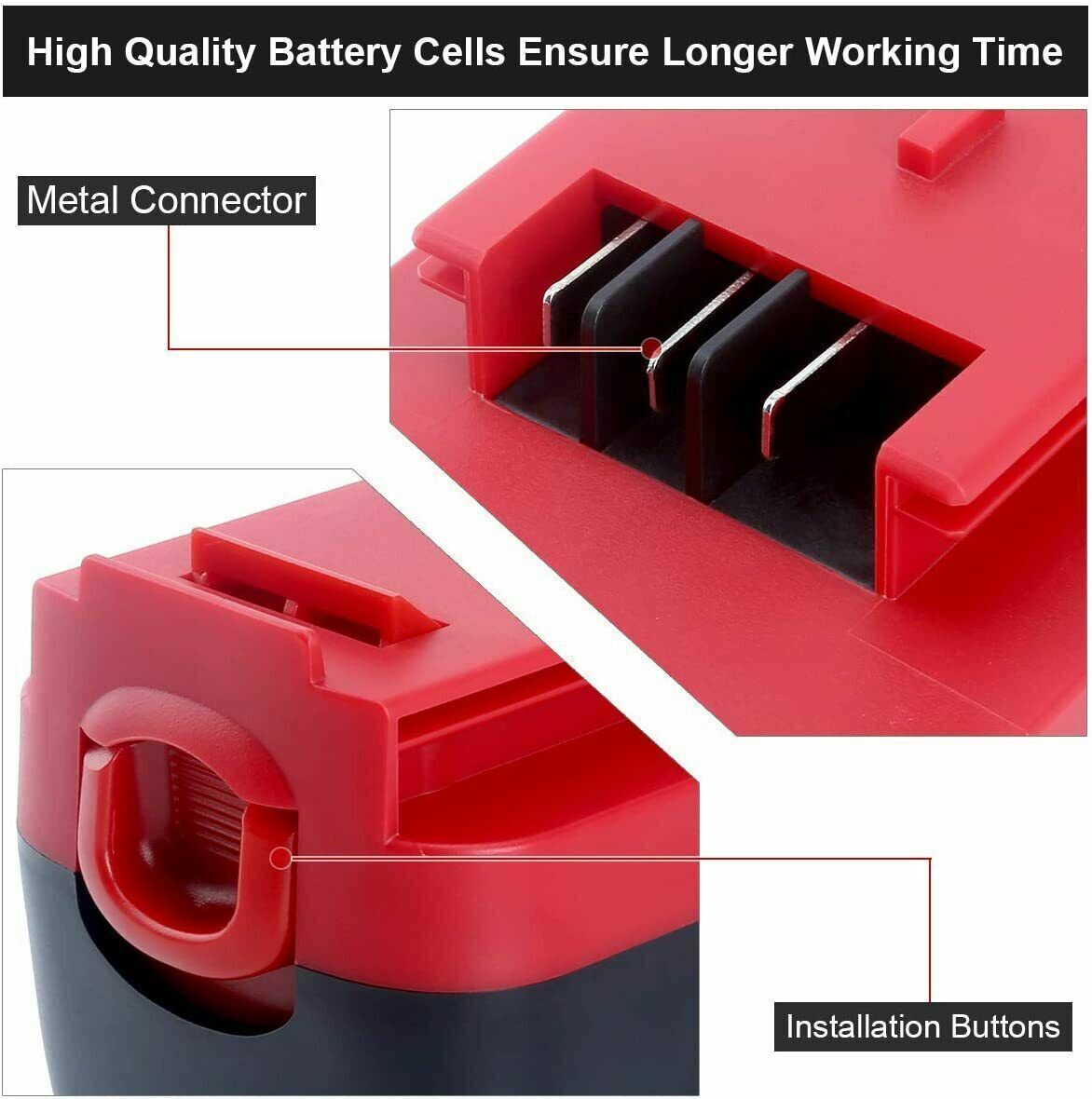 2-Pack 18V for Black and Decker HPB18 18 Volt 4.8Ah Battery HPB18-OPE 244760-00