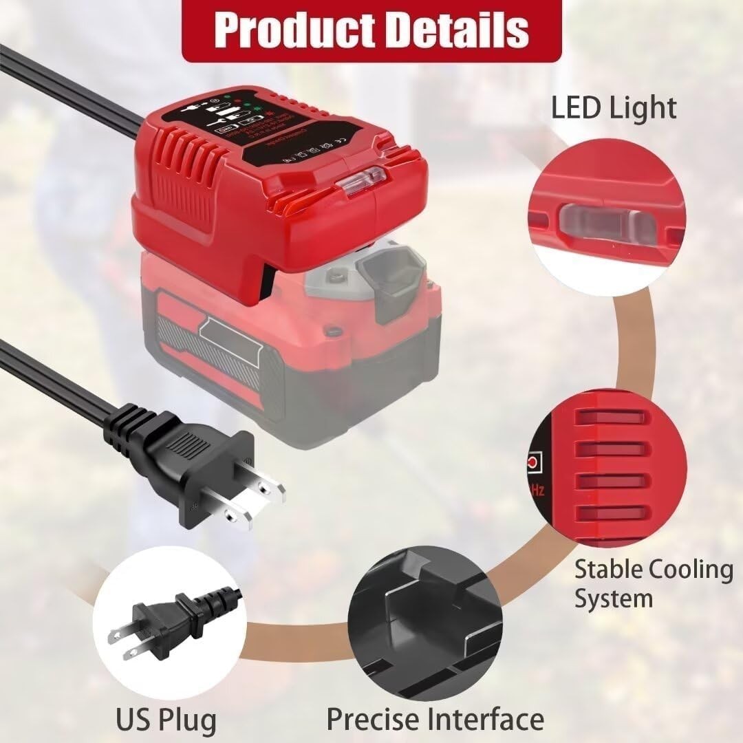 Lightweight Mini Battery Charger – 110V Input for 18V Craftsman V20 Tools