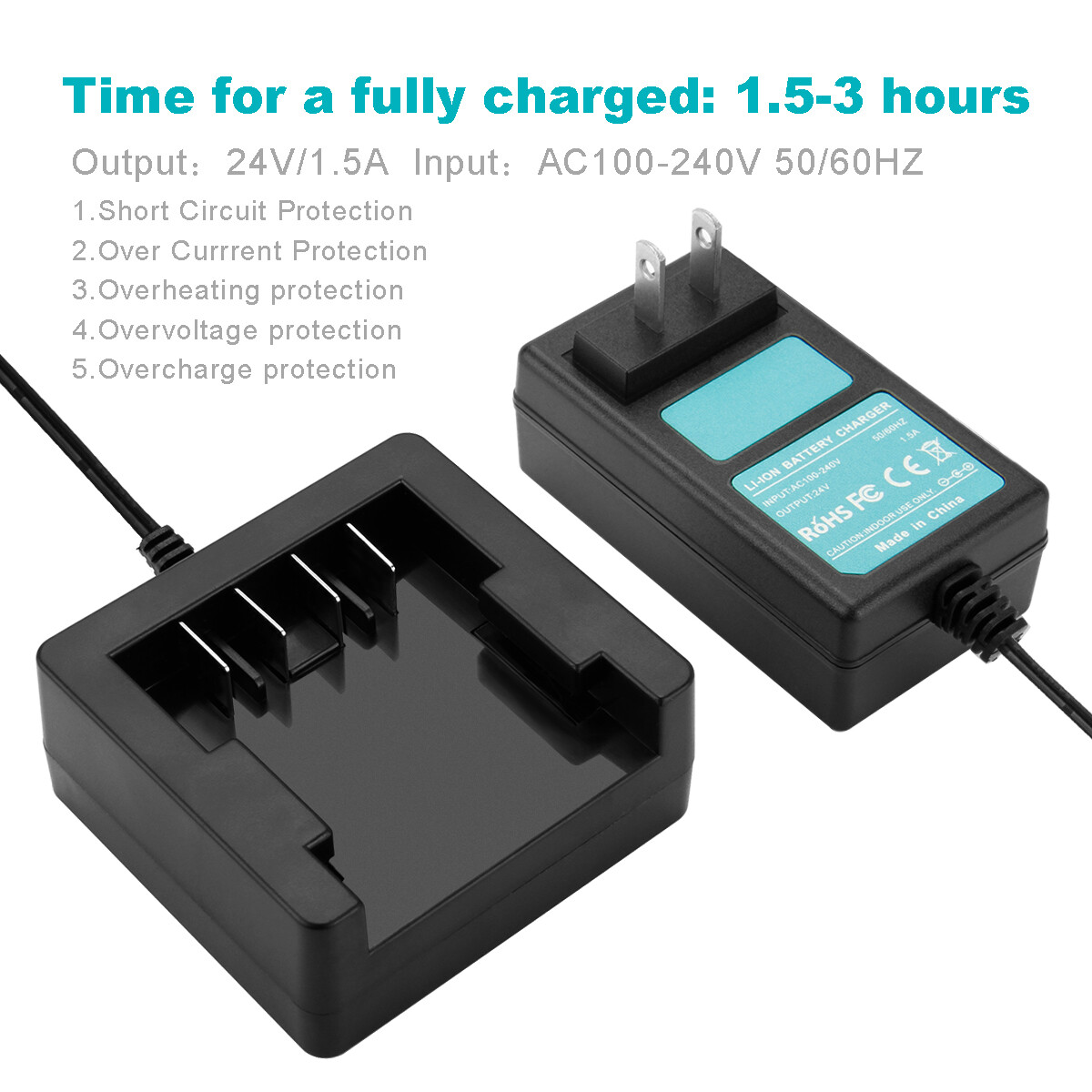Li-ion Battery Charger For GreenWorks G-24 24V 29842 29322 29852 Battery