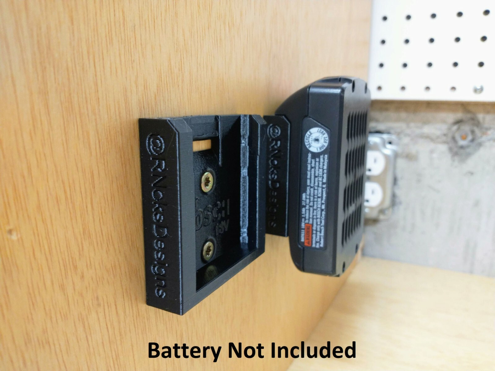 Wall Mount for Bosch BC660 Charger with Optional 18V Battery Mounts, Made in USA