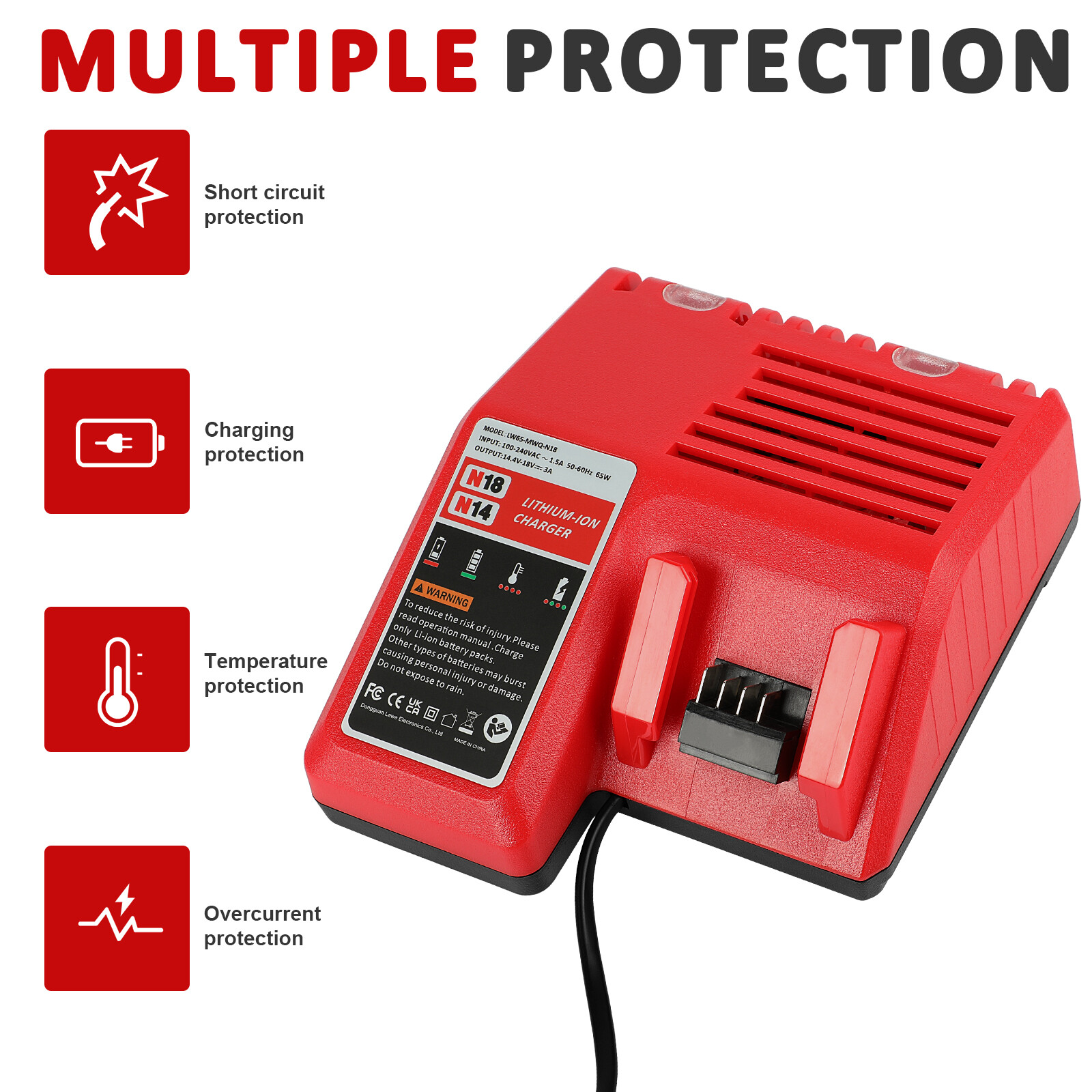 8.0Ah 6.0Ah For M18 Battery For MILWAUKEE Cordless LITHIUM-ION 48-11-1860 Tools