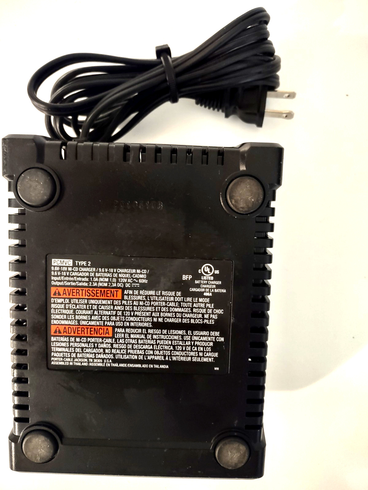 Porter Cable PCMVC 9.6V – 18V Multi Volt NiCd Battery Charger Genuine OEM Tested