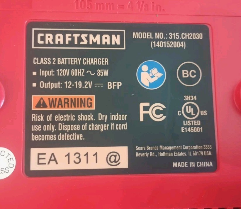 Genuine Craftsman 19.2V Battery Charger 315.CH2030 & 5166 Lithium-ion Battery