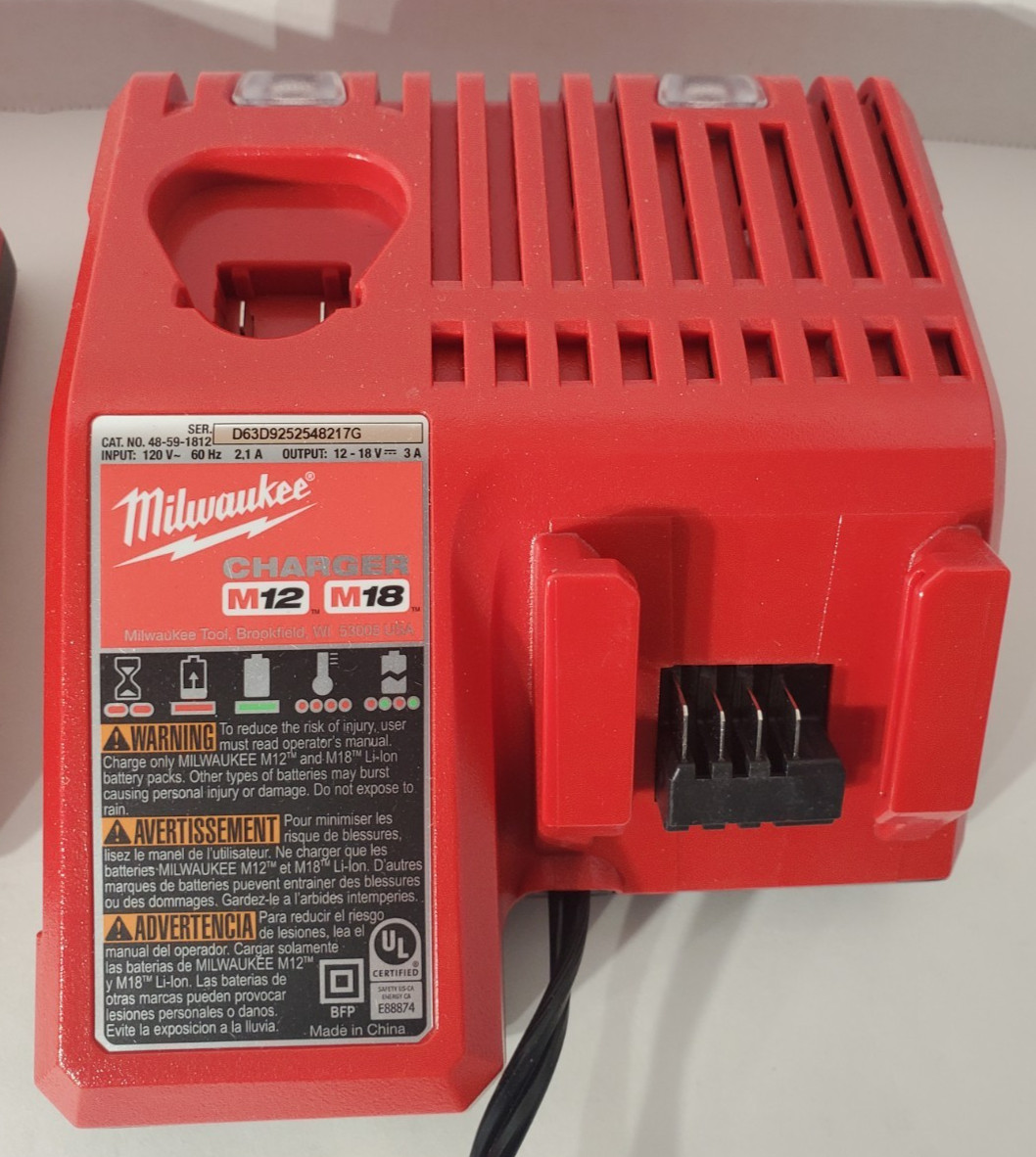 Lot of 2 Milwaukee 48-59-1812 M12 and M18 Rapid Charger Only – NEW Without Box
