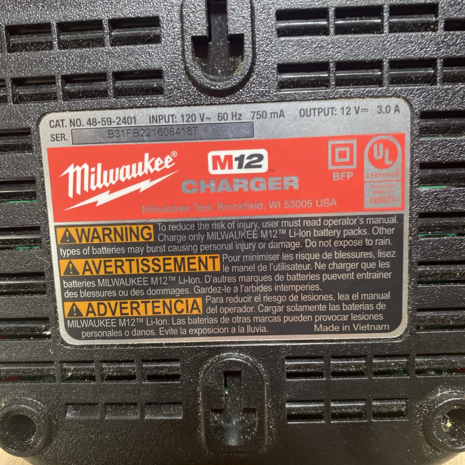 Milwaukee M12/M18 Charger + Milwaukee M12 Charger Genuine New