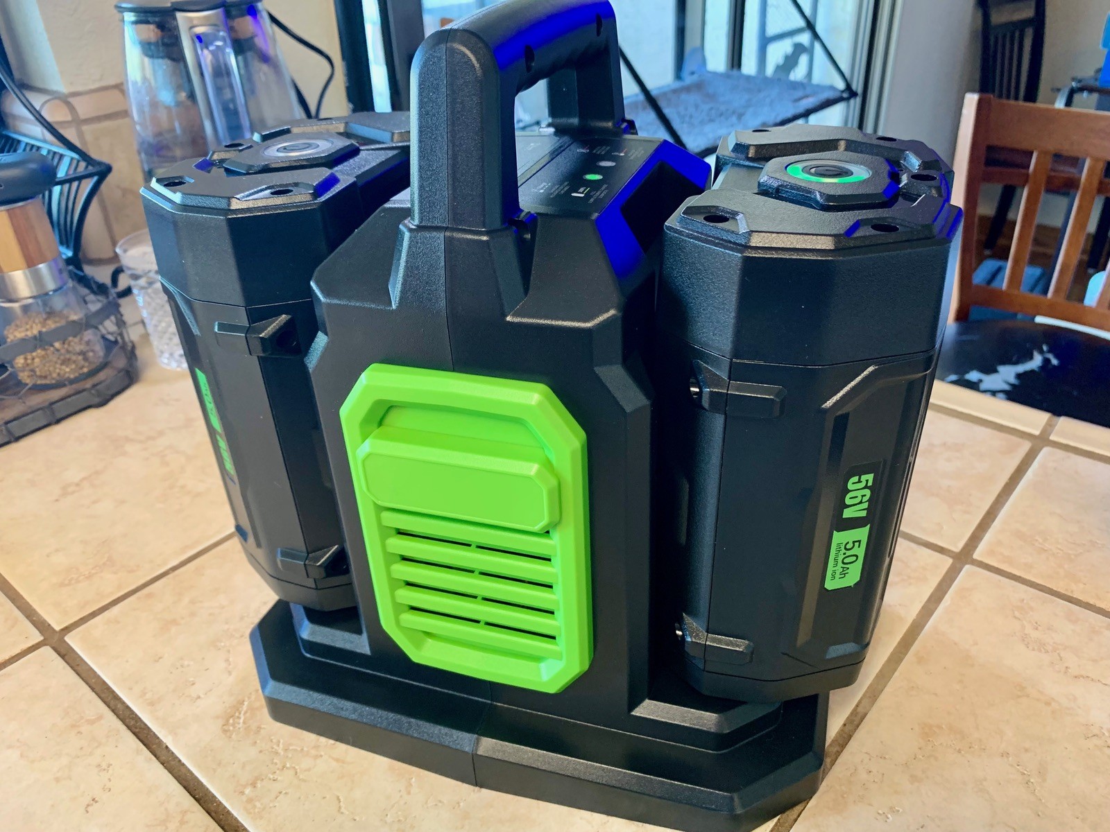Dual-Port 4A Fast Charging Station for EGO 56V Lithium-Ion Batteries CH2800