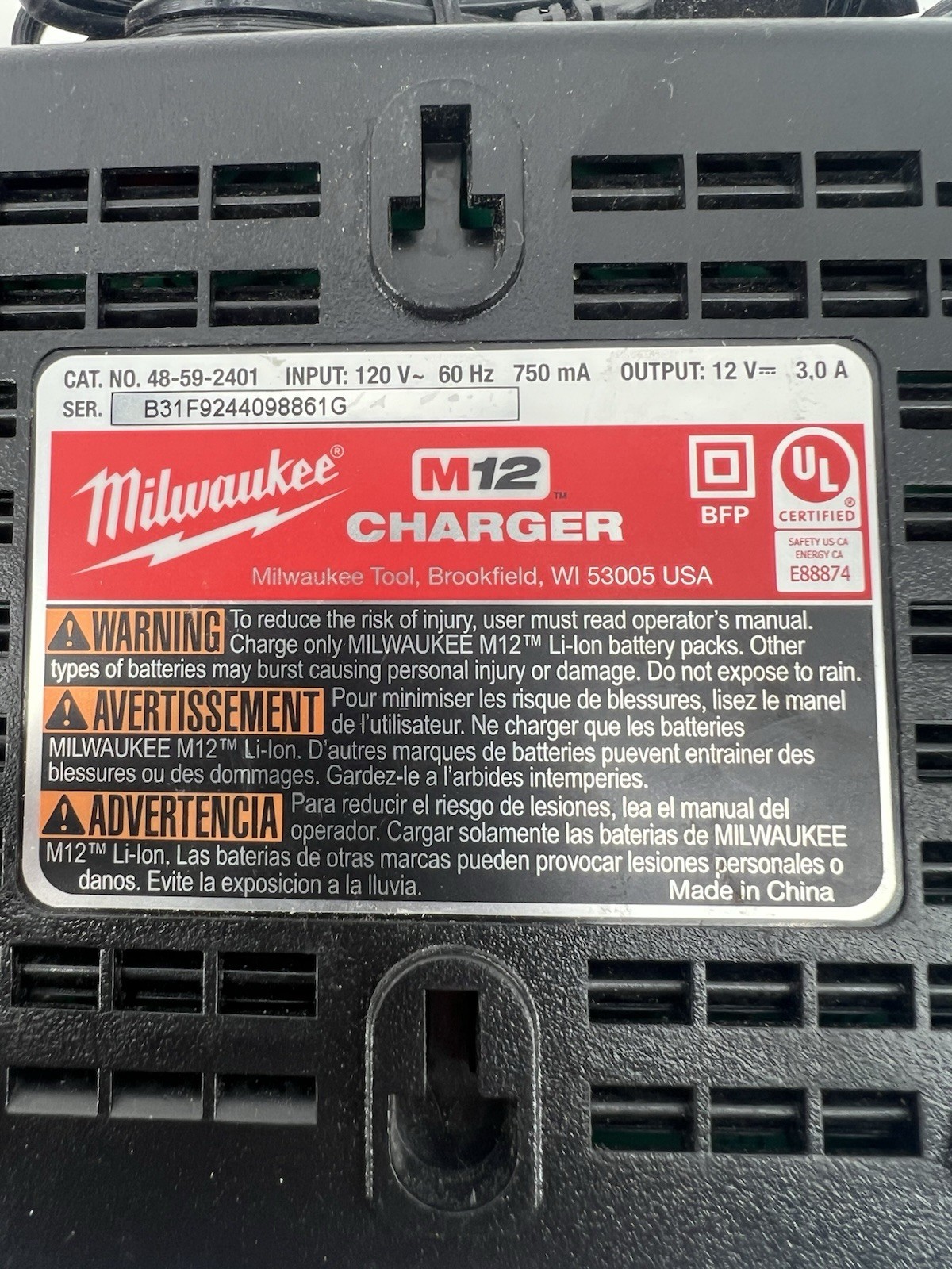 Milwaukee Battery Charger M18 & M12 48-59-1812 No Batteries Included Lot Of 3