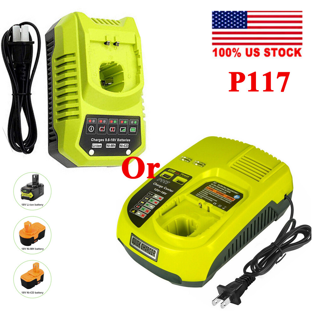 NEW For RYOBI P117 Battery Charger +Plus High Capacity Lithium-Ion P108 P107 US