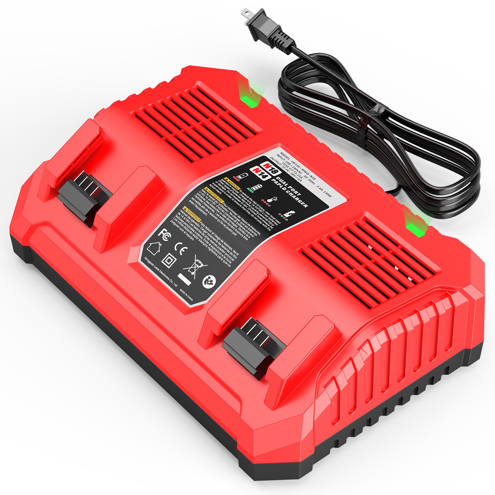Rapid Dual Charger For Milwaukee For M18 18V Li-ion Battery Charger 48-11-1811