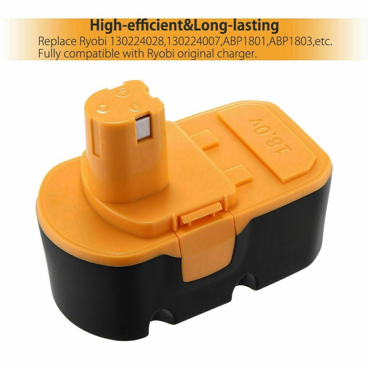 1-2Pack Replace for Ryobi Battery/Charger 18V PLUS 4.8Ah NIMH P100 13022 ABP1801