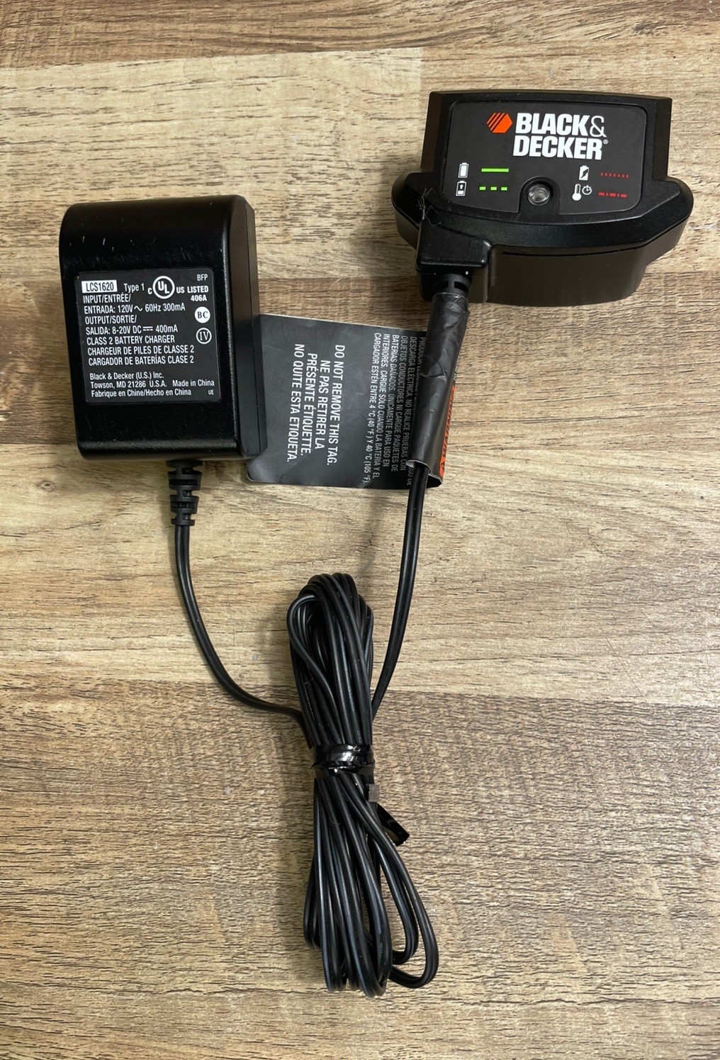 Black and Decker LCS1620 8-20V Lithium Battery Charger Black For Slider Battery