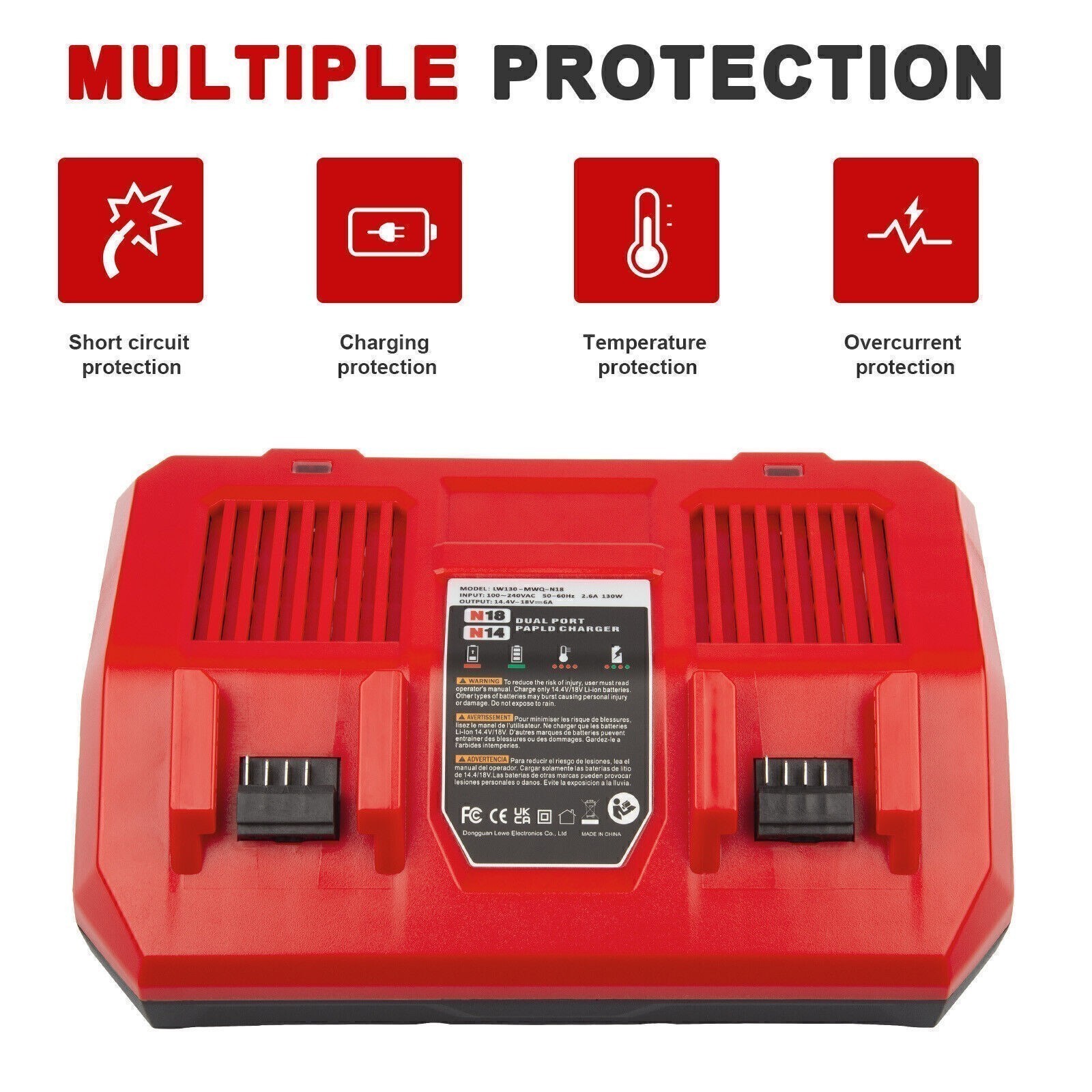 Charger For Milwaukee For M18 For M12 48-11-1822 12V -18 V Battery Charger
