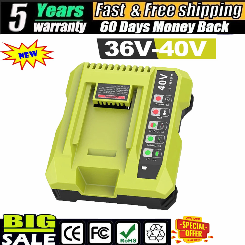 For Ryobi OP408VNM 40V Lithium-Ion Battery Rapid Charger OP406VNM 40-Volt NEW