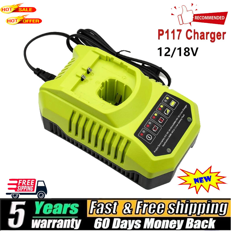 18V P117 Fast Charger for Ryobi One Plus P108 High Capacity Lithium Battery P103