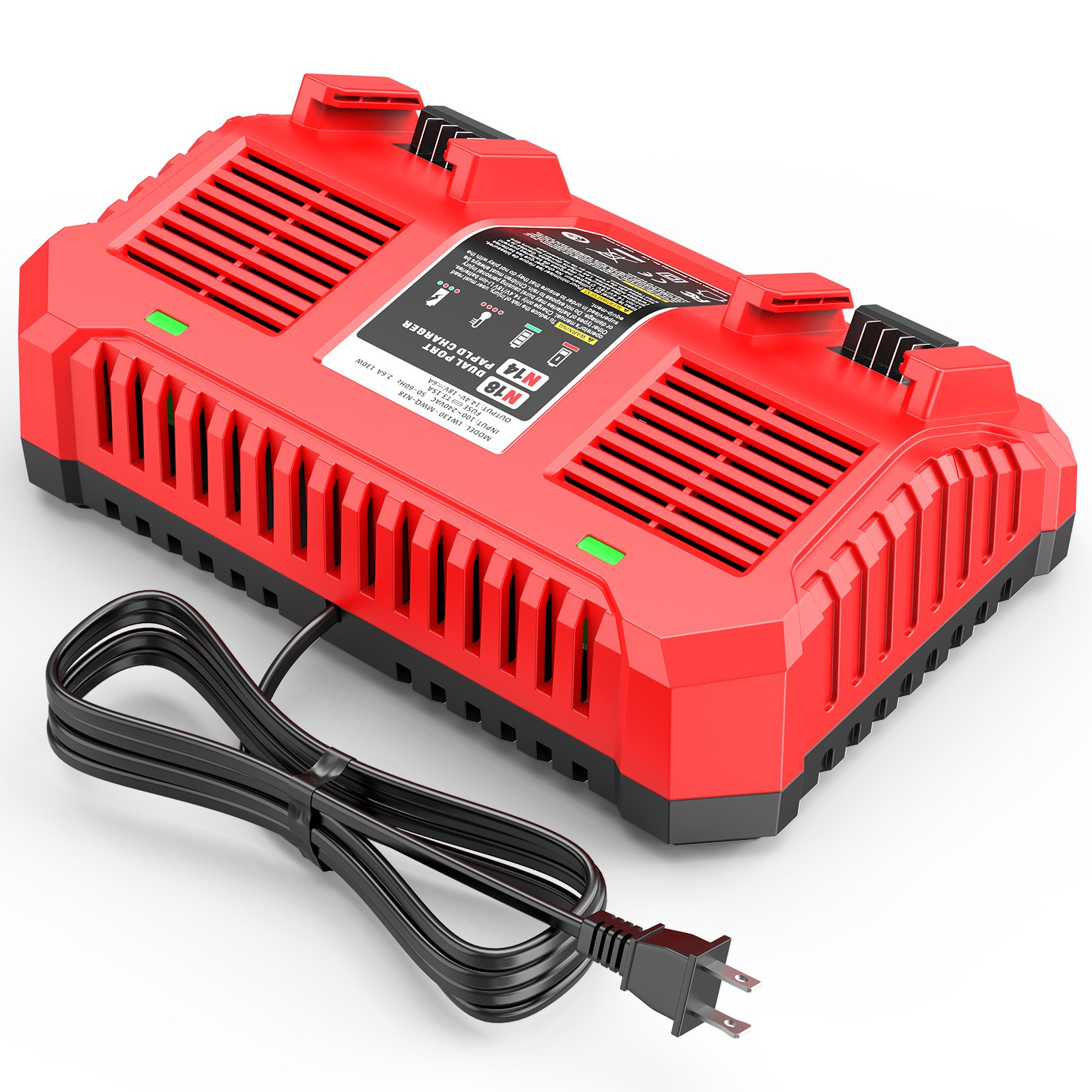 Rapid Dual Charger For Milwaukee For M18 18V Li-ion Battery Charger 48-11-1811