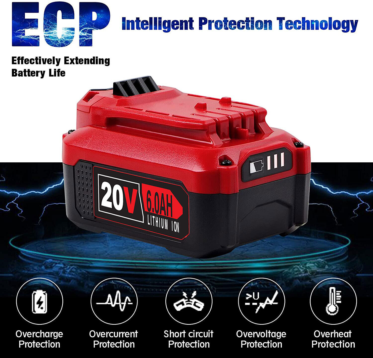 4Pack 20 Volt Max 8.0Ah For Craftsman V20 Li-Ion Battery CMCB206 CMCB204 CMCB202