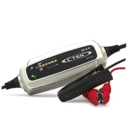 (56-865) US 0.8 12 Volt Fully Automatic 6 Step Battery Charger,Black