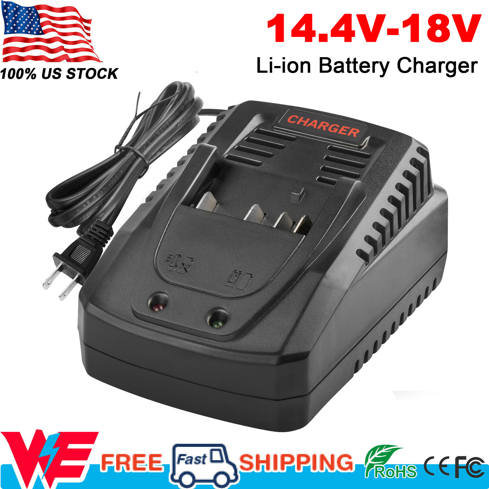 Fast Charger For Bosch 14.4V 18V Battery Charger BAT609 BAT618 BAT610G BAT619 US