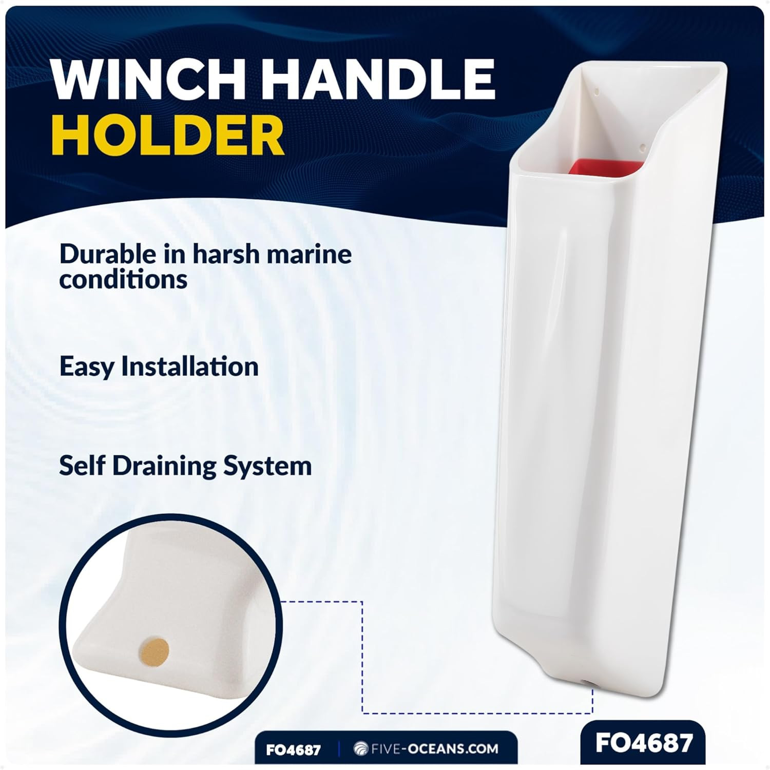 Winch Handle Holder, Winch Handle Pocket for One Standard or Lock-In Winch Handl