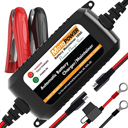MP00206A 12V 1.5Amp Automatic Battery Charger, Battery Maintainer for Cars,