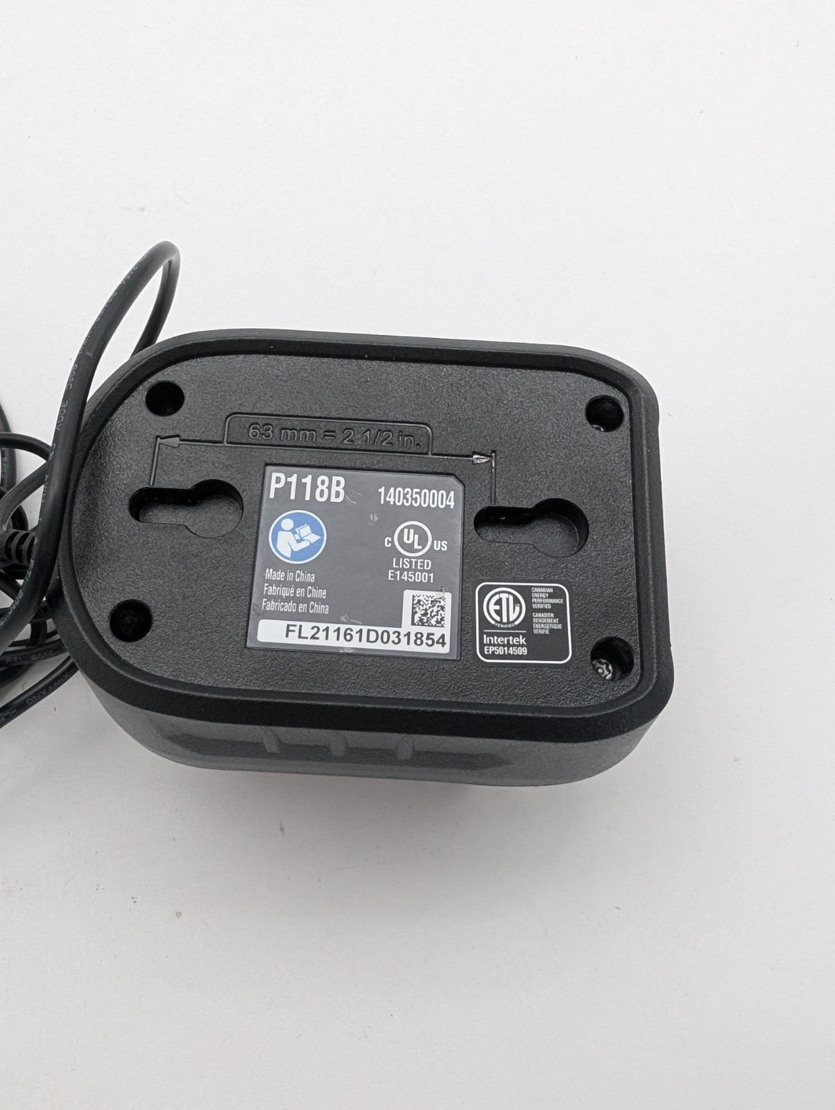 Ryobi 18V ONE+ P118B Lithium-Ion Battery Charger – Works *Battery Not Included*