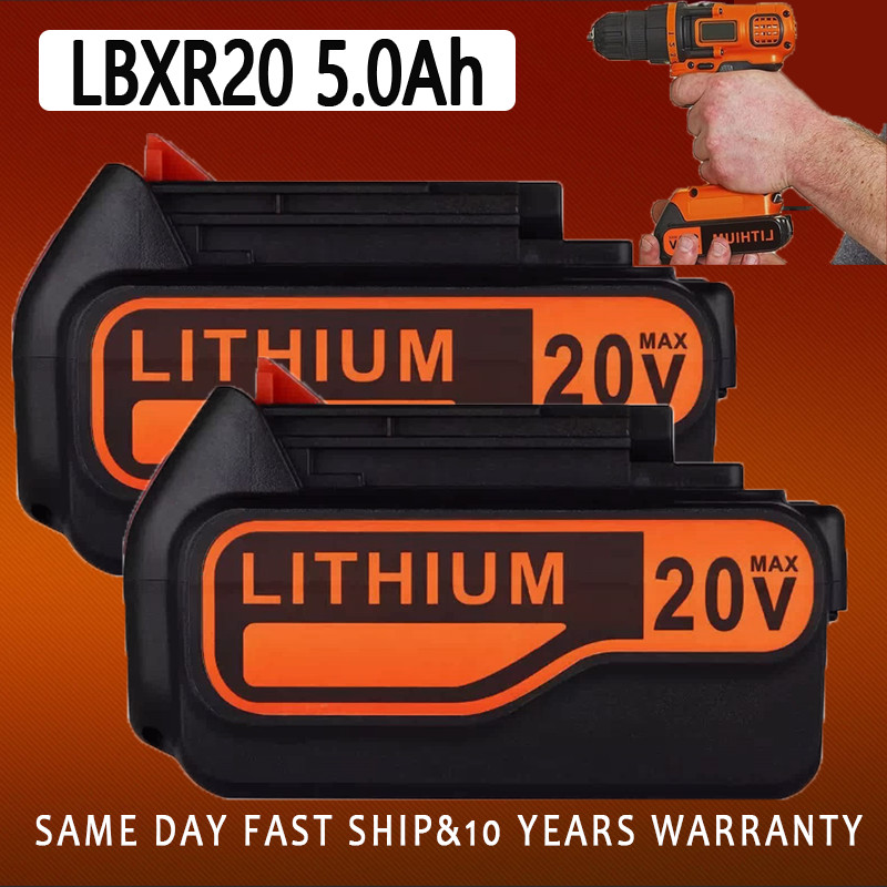 2X 5.0Ah 20Volt LB2X4020 Battery FOR Black & Decker 20V MAX Lithium LBXR20 LBX20