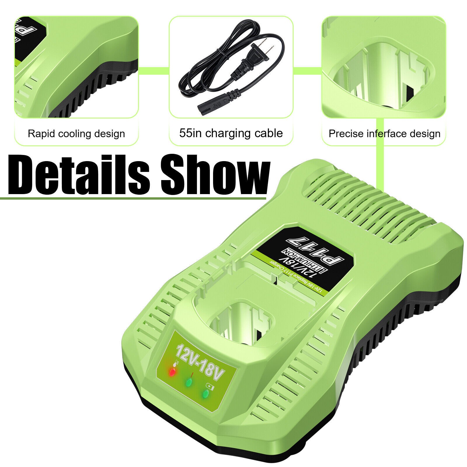 P117 Battery Fast Charger for Ryobi 18V ONE Battery P102 P108 P189 P197 P105
