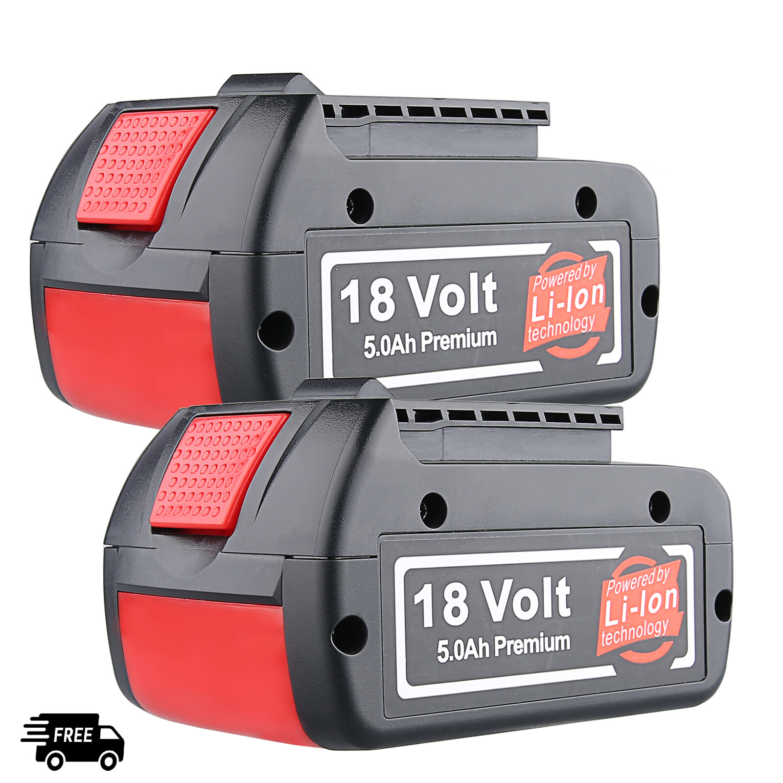 2x Battery For Bosch 18V 5.0AH Li-ion BAT609 BAT610G BAT618 BAT620 24618-01 GSB