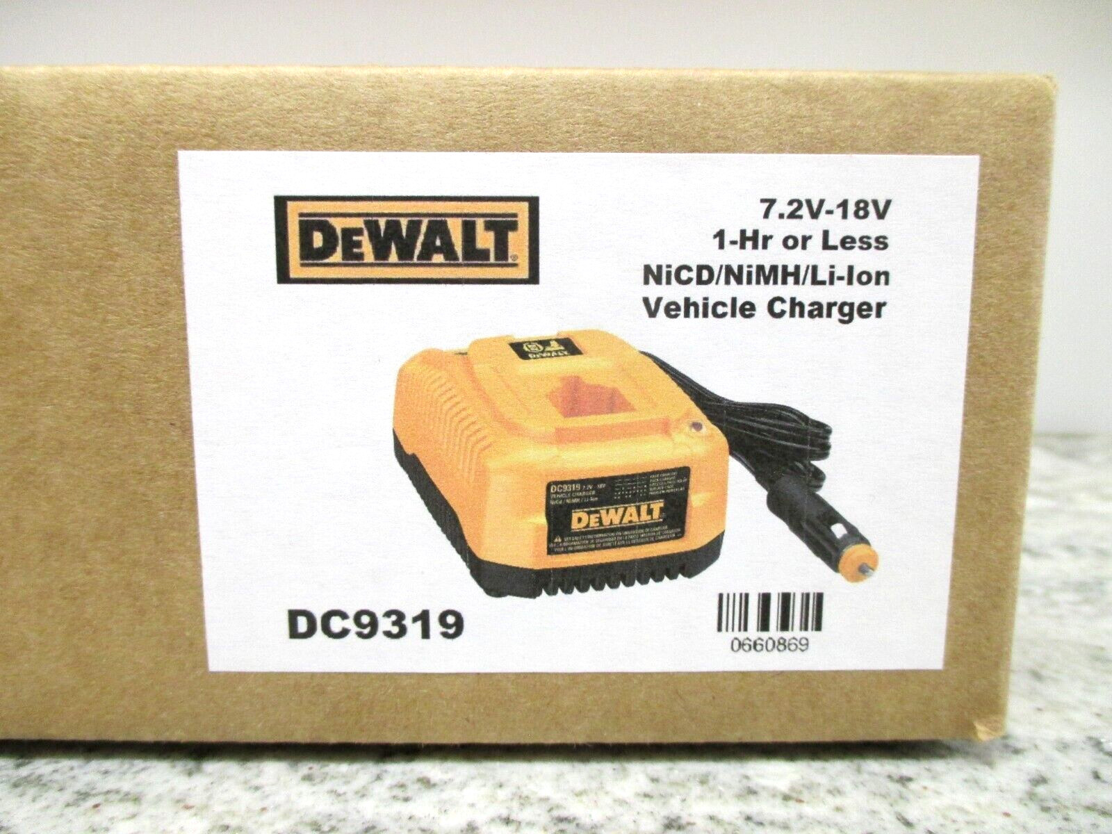 Genuine DEWALT DC9319 7.2V 12V 14.4V 18V Volt 1-Hr Vehicle Charger *NEW IN BOX*