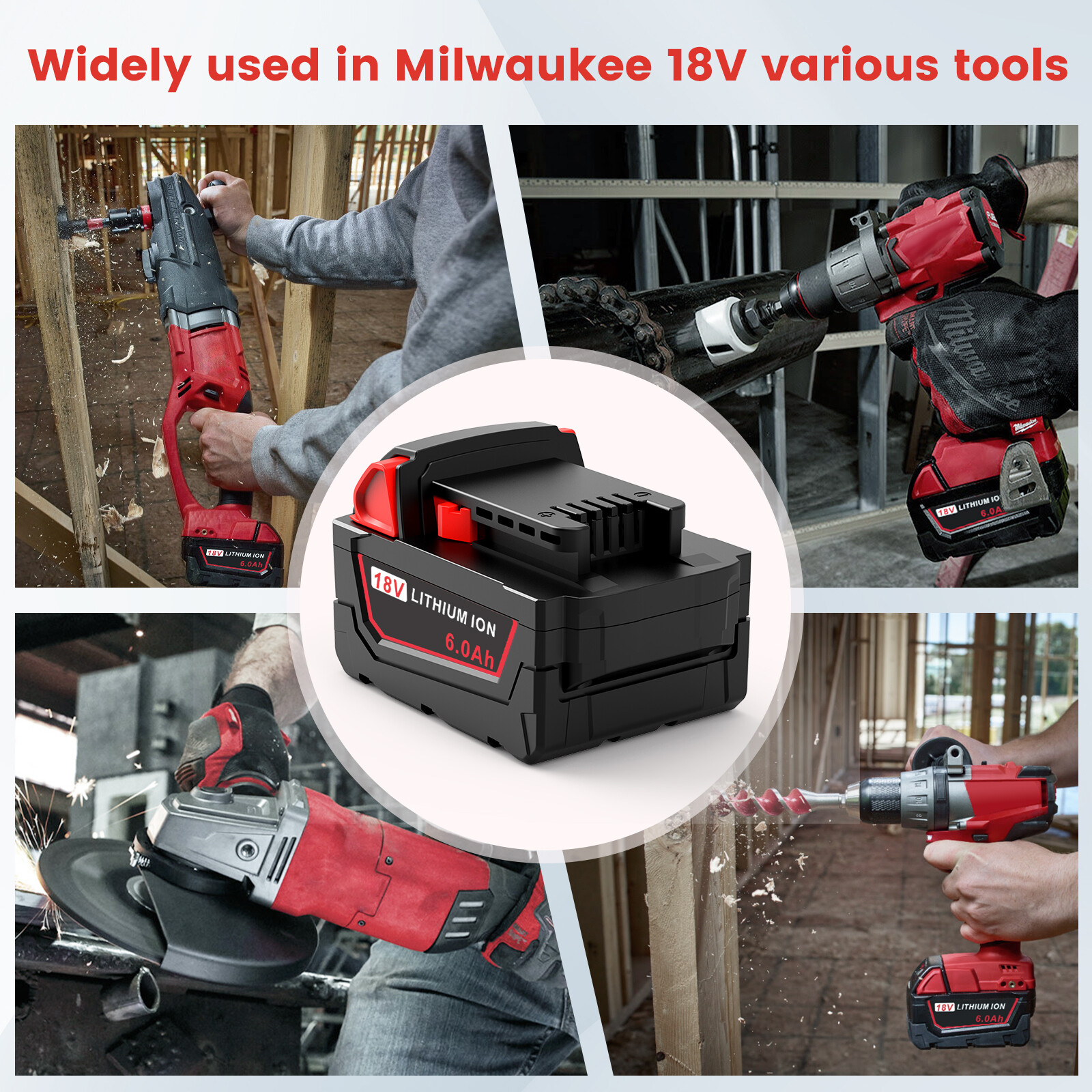 2x For Milwaukee 18v M18 Lithium 5.0 AH Extended Capacity Battery 48-11-1860