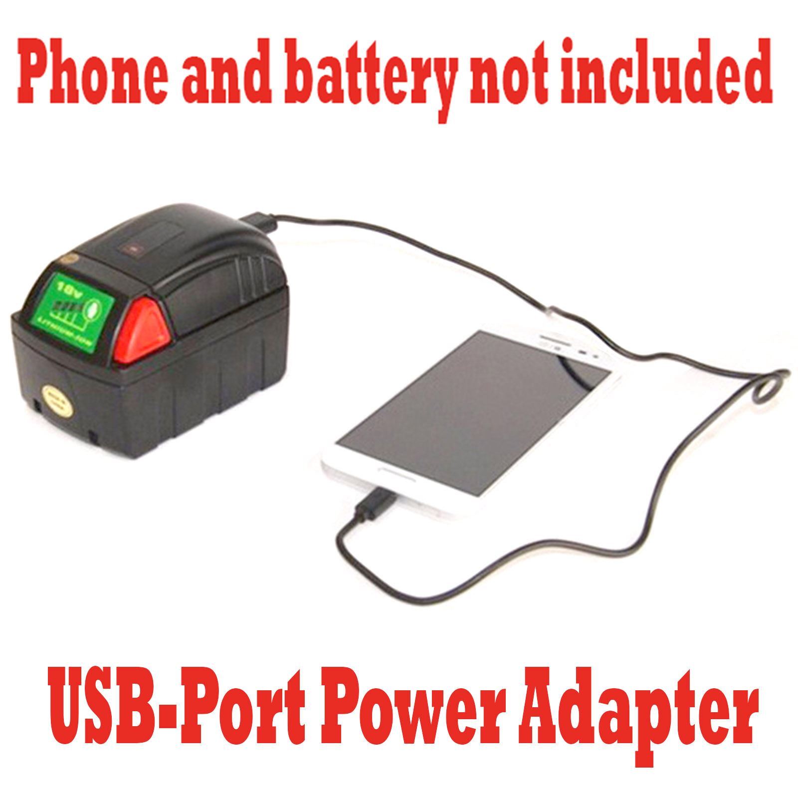 Non-OEM USB-Port Power Output Charger/Adapter For MILWAUKEE M18 18V Battery