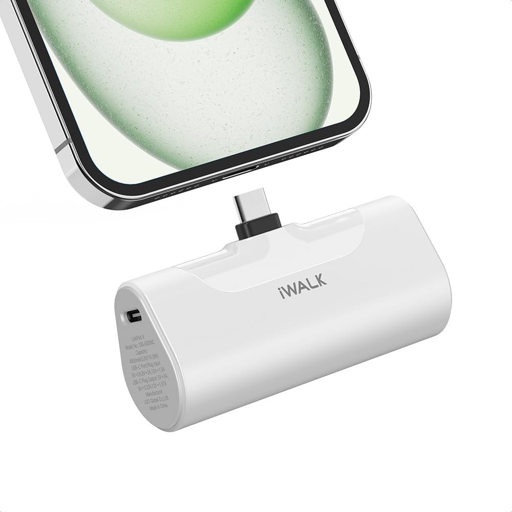 iWALK Portable Charger for iPhone 17/16/15 USB-C Small Power Bank 20W 4,500mAh