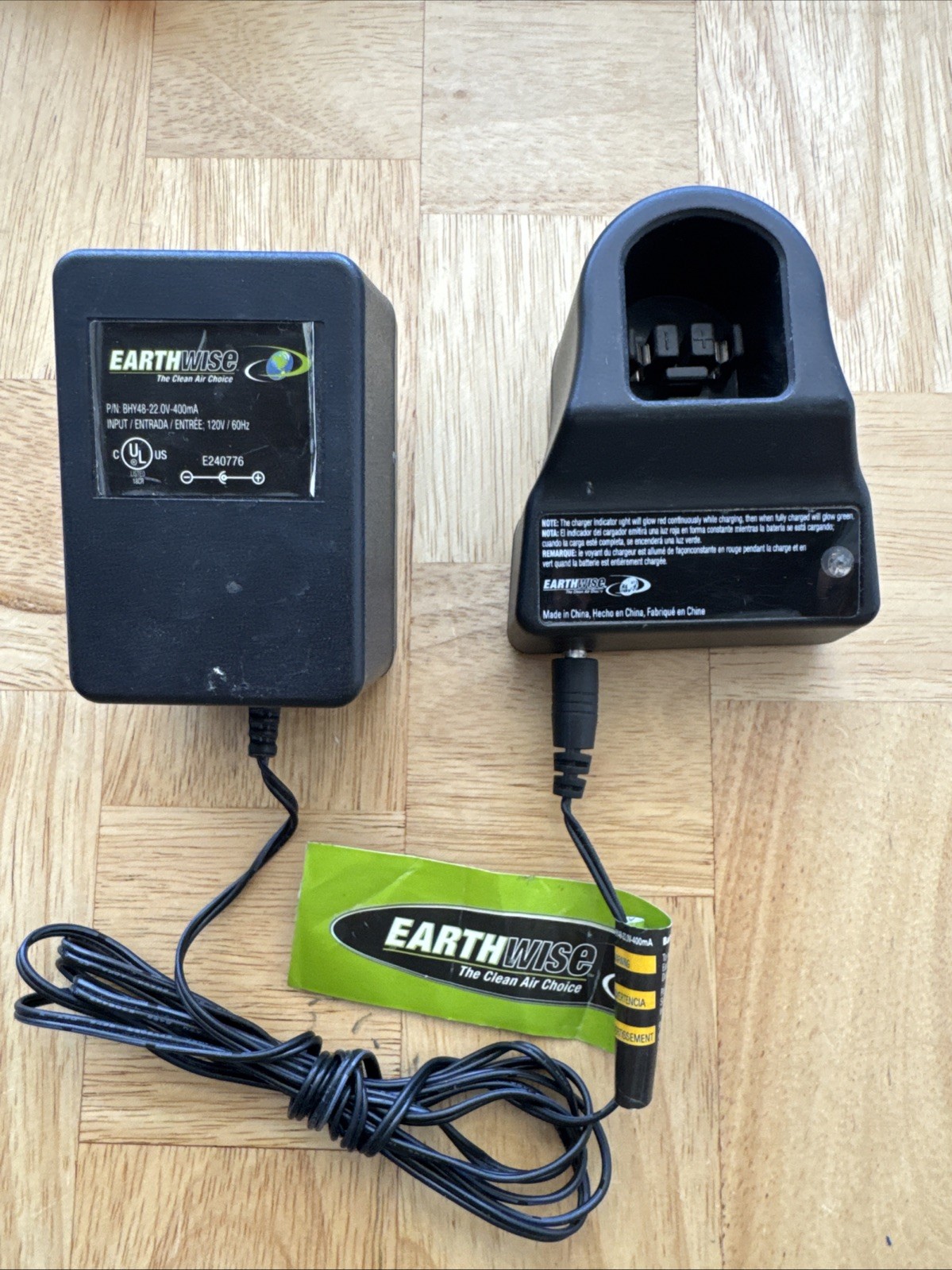Earthwise battery charger & adapter BHY48-22.0V-400mA E240776