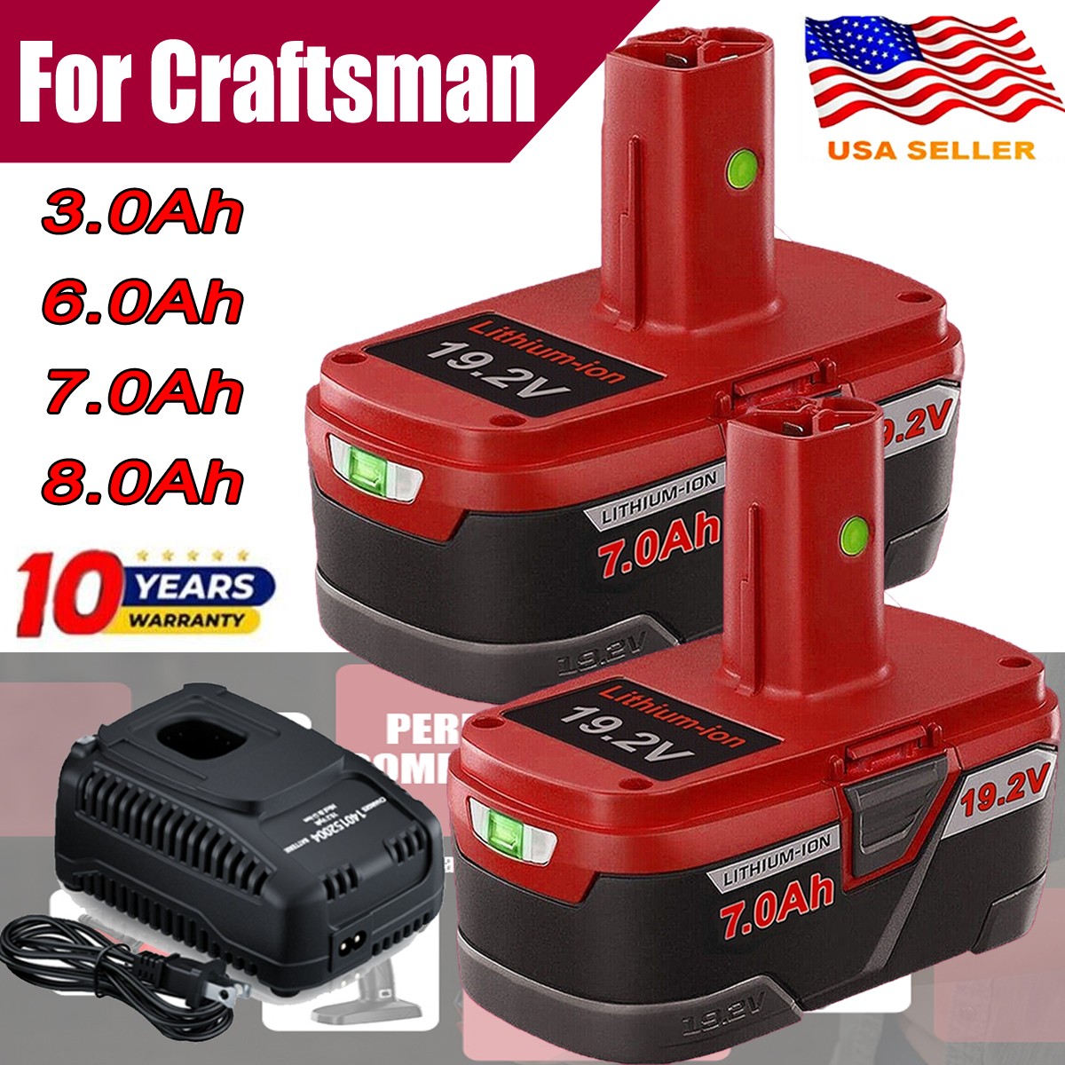 19.2V For Craftsman C3 DieHard Li ion XCP BatteryCharger 11375 11376 11373 PACK