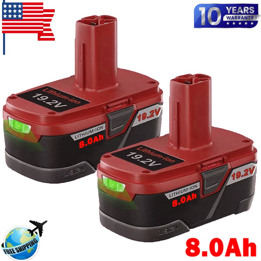 2pack 19.2Volt 8.0Ah For Craftsman C3 DieHard Lithium XCP Battery 11375 11376