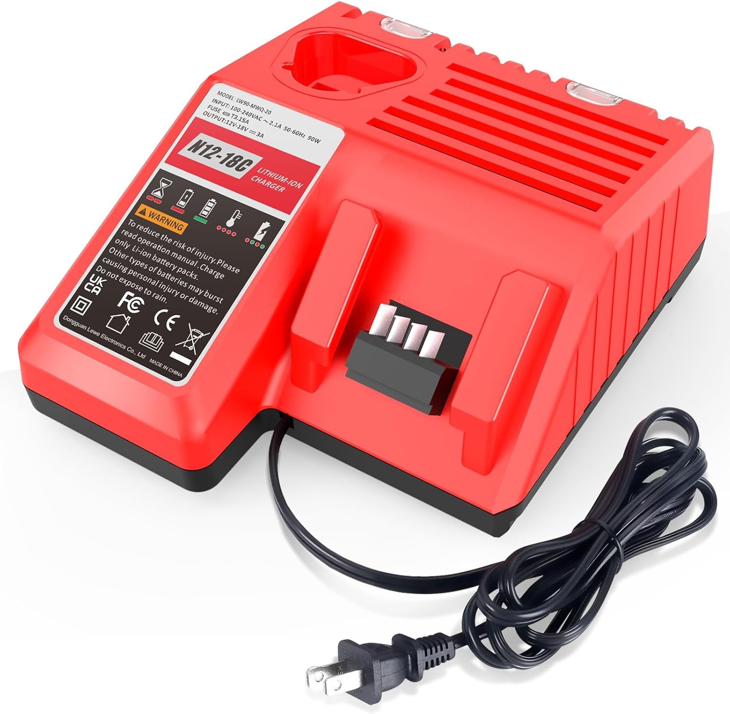Rapid Charger for Milwaukee 12V-18V Lithium Battery for M12 for M18 48-59-1812