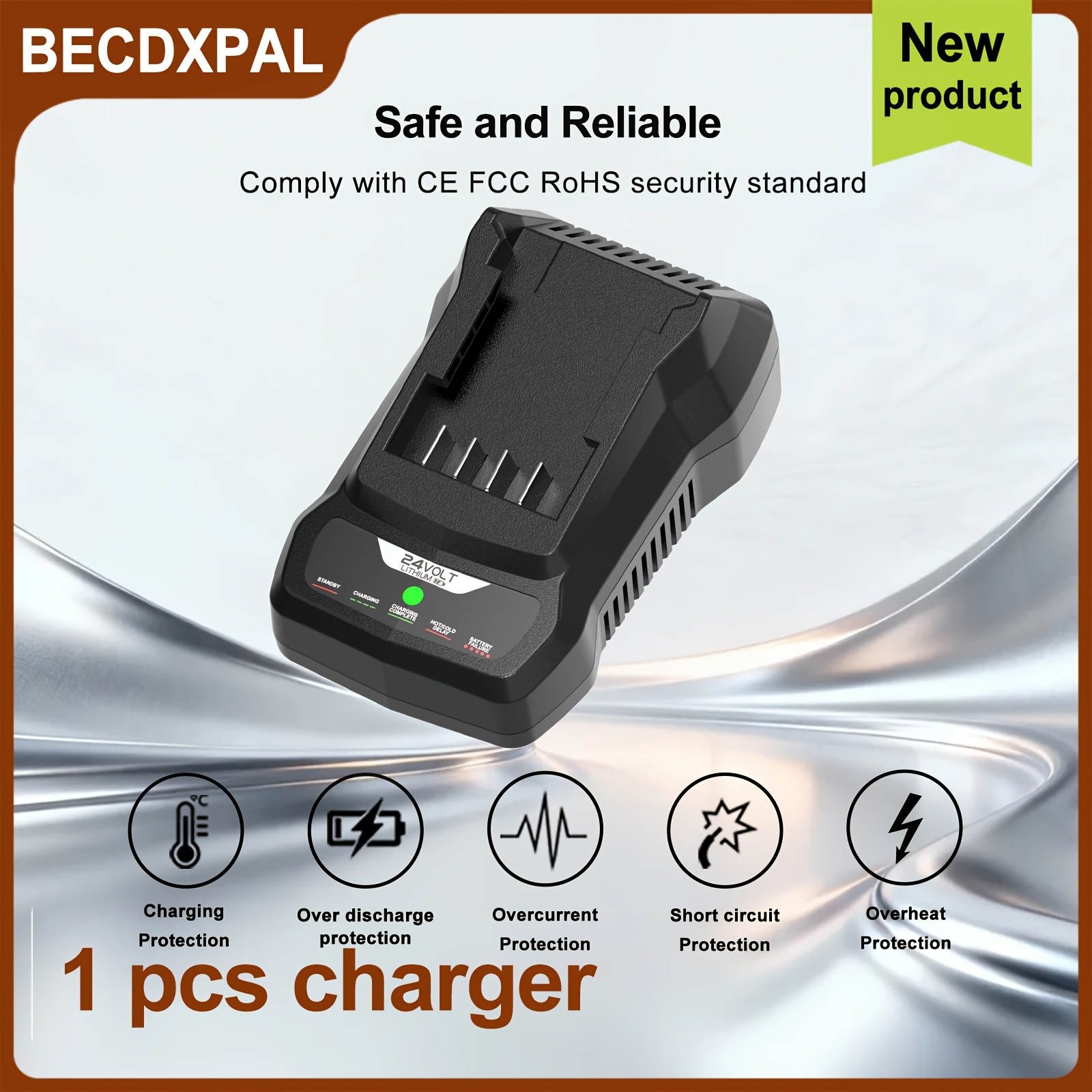 1 PCS 24V Lithium Ion Battery Charger for 24 Volt Max Power Tool Batteries