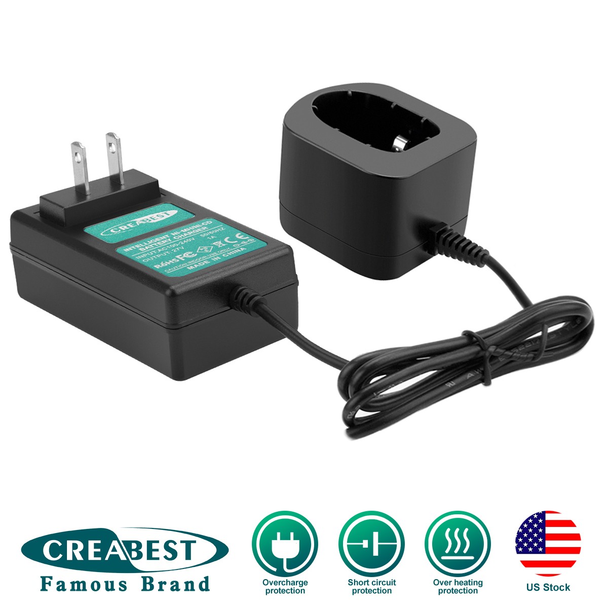 7.2V-18V Ni-MH/Ni-CD Charger For Ryobi P108 P107 P200 HP61K 1400143 BID-1229