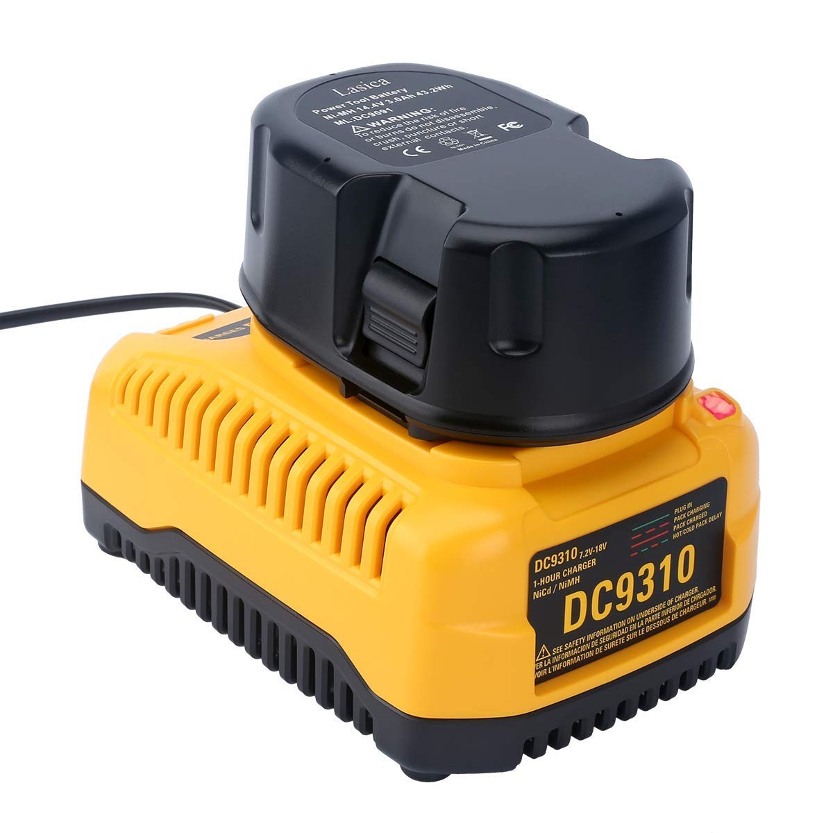 Lasica Dc9310 Charger Compatible Dewalt 18V Battery Charger Dc9310 Compatible